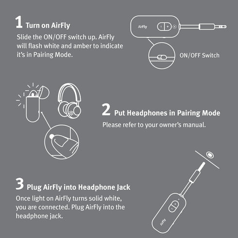 Twelve South AirFly SE Bluetooth Wireless Audio Transmitter Receiver for AirPods, Use with Any 3.5 mm Audio Jack
