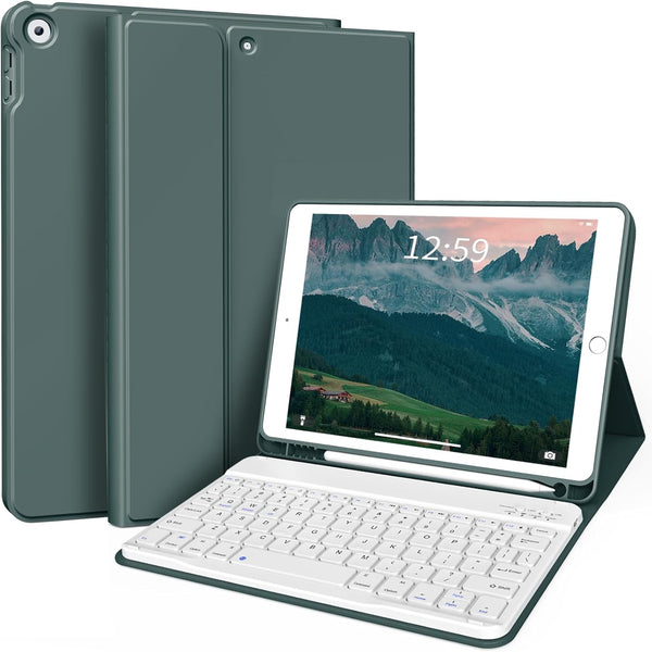KENKE Case with Keyboard for iPad 9th/8th/7th Generation 10.2 inch 2021/2020/2026, Thin & Light Wireless Bluetooth