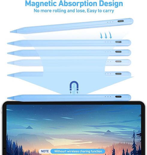 Stylus Pen for iPad, Active Pencil with Quick Charge, Palm Rejection Tilt Sensor, Magnetic Pen Compatible with