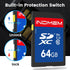 elecacc 64GB 90M/S, C10/U3/V30, 4K 64GB(1pc) SD Card, High Speed up to SDXC UHS-I Memory Cards, Full HD & Video