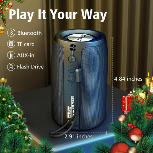 ZEALOT Portable Bluetooth Speakers, Wireless S32 Small Outdoor Speaker, Waterproof IPX5, Black