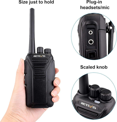 Retevis RT27 Rechargeable Walkie Talkies for Adults, 2 Way Radios for Family Hiking, Camping (2 Pack)
