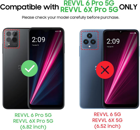 for REVVL 6 Pro 5G / REVVL 6X Pro 5G Case with Screen Protector, Military Grade Drop Proof Shockproof Dual Layer Heavy