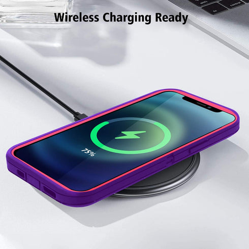 Defense iPhone 12 Case with Two Screen Protector Layer Rugged Heavy Duty for iPhone 12/iPhone Pro, 6.1 inch 2020 (Light