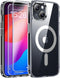 JAME Clear iPhone 15 Case, Shockproof Slim Fit, Magnetic, Compatible with MagSafe, Includes 2 Glass Screen Protectors.