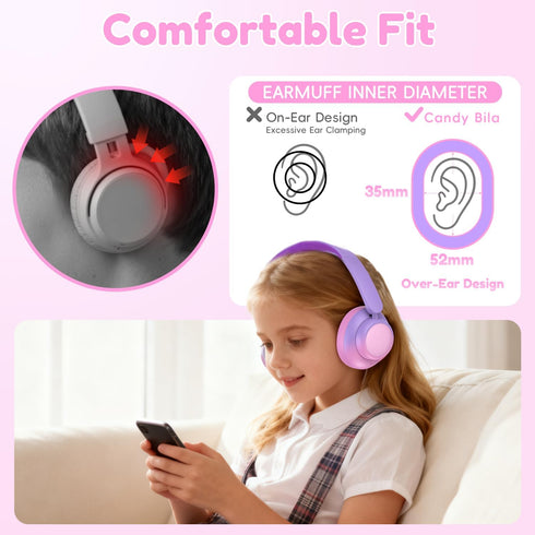 60H 6.0, Candy Bila Active Kids Noise Cancelling Headphones, Play Time Kids Bluetooth Headphones, Volume Limited