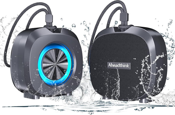 Portable Wireless Bluetooth Speaker, IPX5 Waterproof, Bluetooth5, RGB Color Lights, Loud Stereo Sound, TWS Pairing,