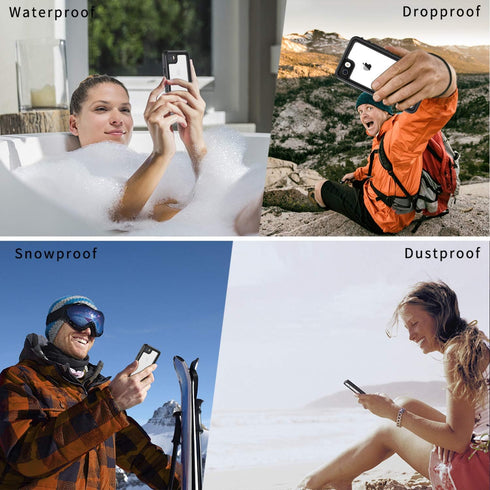 Lanhiem iPhone SE 2022/2020 Case - IP68 Waterproof Dustproof Shockproof with Built-in Screen Protector, Blue