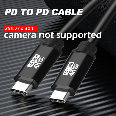 USB C to USB C Cable 30FT, 100W 4K60HZ USB3.2 GEN2x2, Fast Charging & Sync for MacBook Pro, iPhone