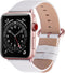 Fullmosa Leather Bands for Apple Watch, 41mm 40mm 38mm 42mm, Top Grain Genuine Leather Strap, Off-white/Rose Gold