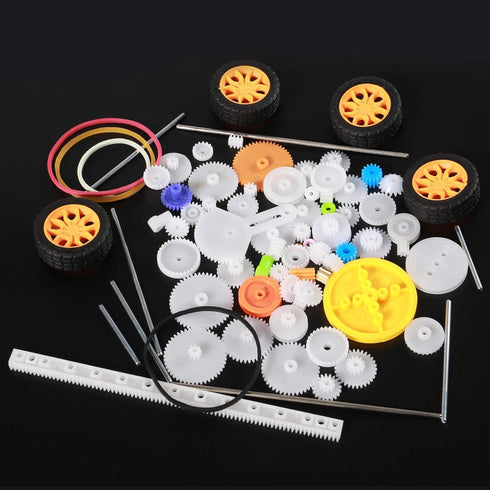 78 PCS Plastic Gear Kit Motor Gears Accessories Single Double Reduction Gear
