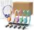 School Headphones 12 Pack, Multi Colors, Bulk Wired Disposable Kids Headphones for Classroom