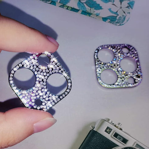 Omorro Bling Camera Lens Cover Protector for iPhone 14, 3D Glitter Crystal Diamond Rhinestone Anti-Scratch Sticker