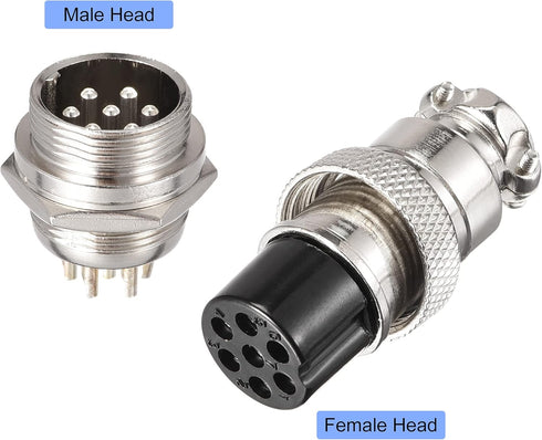 MECCANIXITY Aviation Connector Set, 20mm, 7 Terminals, 5A 150V, GX20 Waterproof Male Female Connector, 5 Sets