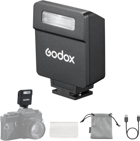 GODOX iM22 Camera Flash, Built-in Battery with 5 Levels Flash Power for Canon/Sony/Fujifilm/Nikon/Panasonic/Olympus,