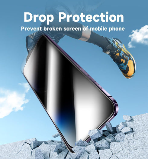 MAGIC JOHN iPhone 14 Pro Privacy Screen Protector 6.1" - 2 Pack, Tempered Glass, Bubble Free, Anti-Scratch, Case