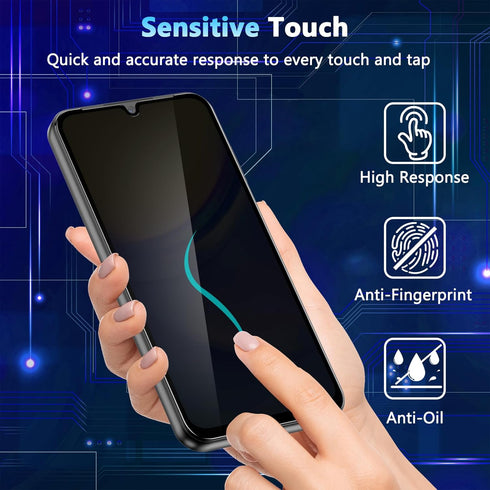 Samsung Galaxy A15 5G Privacy Screen Protector by YWXTW, 9H Tempered Glass, Anti-Spy, 2-Pack. Upgrade your protection!