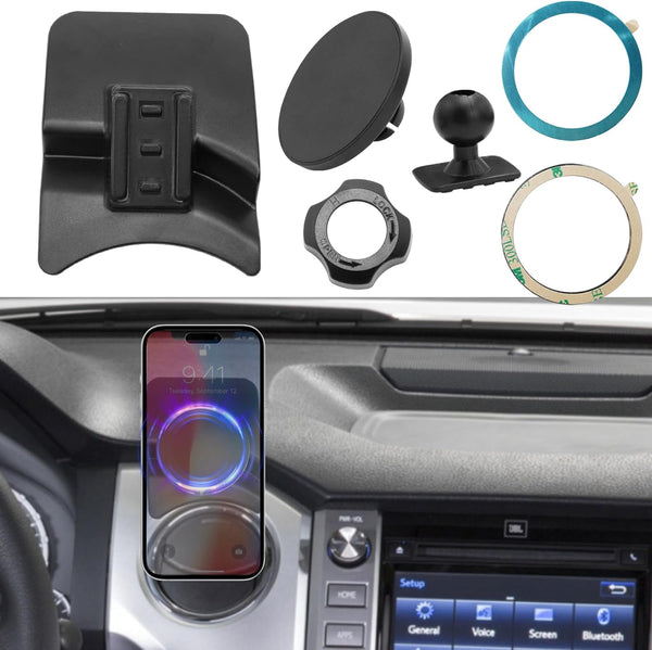 Phone Holder Compatible with Toyota Tundra 2017-2021, 2nd Gen Magnetic Air Vent Mount, 360° Rotation Dashboard Stand