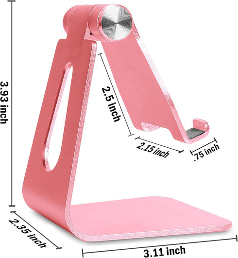 Adjustable Multi-Angle Aluminum Cell Phone Tablet Stand, Non-Slip Dock Holder Cradle Charger Station Mount, Foldable