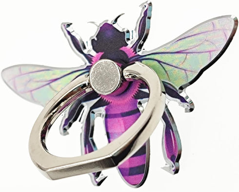 Bee Shape Style Alloy Color Paint Panel 360° Rotation Cell Phone Ring Holder Stand, Compatible with iPhone Samsung LG