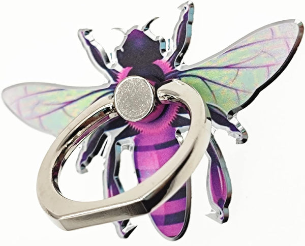 Bee Shape Style Alloy Color Paint Panel 360° Rotation Cell Phone Ring Holder Stand, Compatible with iPhone Samsung LG