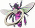 Bee Shape Style Alloy Color Paint Panel 360° Rotation Cell Phone Ring Holder Stand, Compatible with iPhone Samsung LG