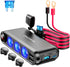 12V Car Cigarette Lighter Socket, 200W 3 Socket Plug Splitter, USB Charger Adapter, 12 Volt Power Outlet with Eyelet