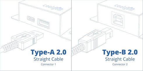 2ft. 2.0 USBGear Black USB A to B Device Cable