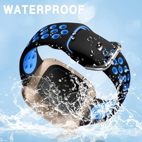 Getino Waterproof Soft Sport Band for Fitbit Sense/Sense 2/Versa 3/Versa 4 Watch, Large 3 Pack Accessories