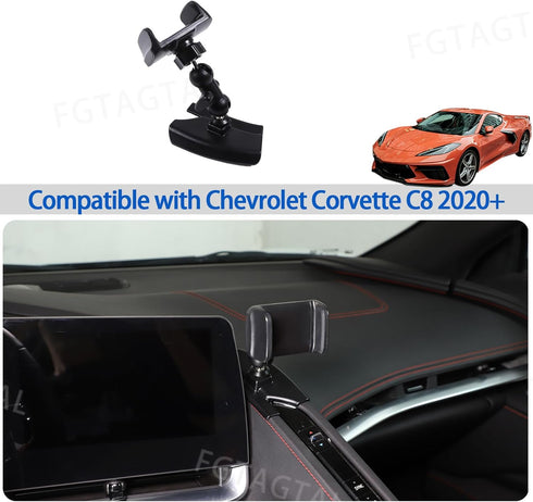 Car Phone Mount Fit for Chevrolet Corvette C8 2020-2024, Cell Phone Holder for Center Console Air Conditioner Side Panel