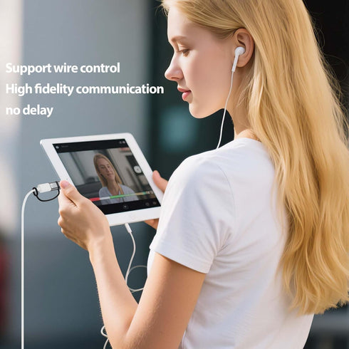 Liaoan 16 15 USB C to Li-ghtni-ng Audio Adapter Support Line Control, USB C Male to Female Li-ghtni-ng Headphone