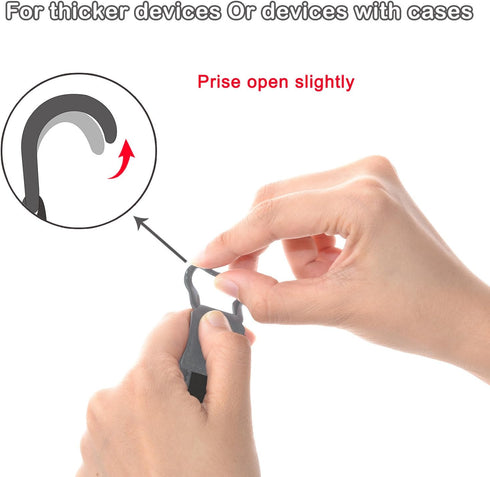 TFY 12.9" Hand Strap Holder Finger Grip with Soft PU, Compatible with iPad Pro and More (Black)