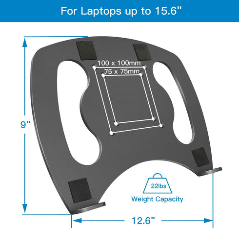 HUANUO 100x100 mm M4 22lbs Laptop Tray Steel Notebook Holder for Monitor VESA Mount Stand Fits VESA Mounting Holes