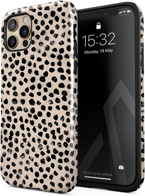 BURGA Phone Case for iPhone 12 Pro Max, Cute Trendy Aesthetic Hard Shell Protection - Almond Latte