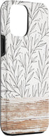 Boho Rustic Botanical Leaf Pattern Vintage Beige Case for iPhone 12 Pro Max