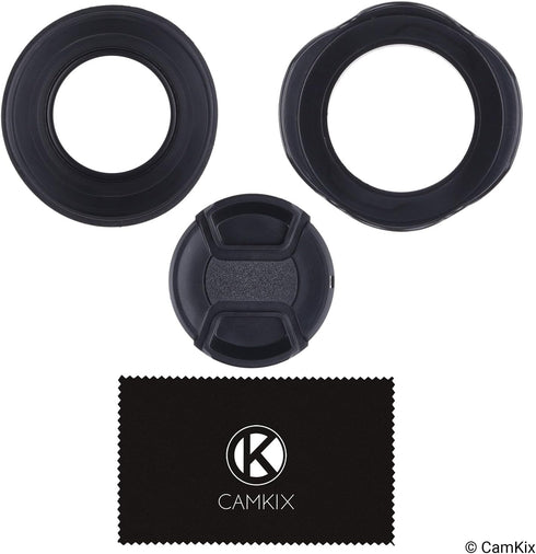 2 Lens Shades: Tulip + Rubber, 1 Lens Cap, Reduces Lens Reflections, Protects Against Excess Sunlight