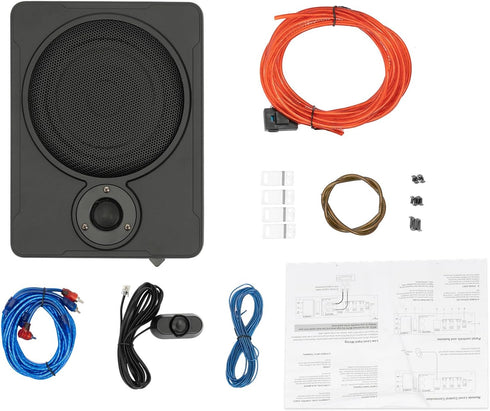 YUASDUU 8 in 600W Car Slim Under-Seat Powered Subwoofer, Highly Active Speakers and