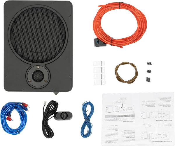 YUASDUU 8 in 600W Car Slim Under-Seat Powered Subwoofer, Highly Active Speakers and