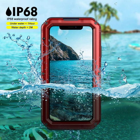 Beasyjoy Waterproof Metal Case for iPhone 11, Heavy Duty Built-in Screen Full Body Protective Shockproof Dustproof