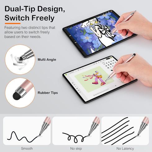 Isvo 3-Pack 2-in-1 Tablets Stylus Pen for All Touchscreen with Precision Disc Tip, Universal Stylus Compatible