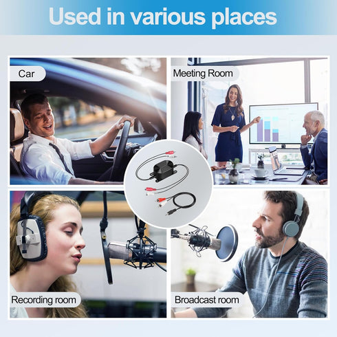 Smof RCA Ground Loop Isolator - Audio Signal Noise Cancellation with 3.5mm Audio Adapter Cable (Black)