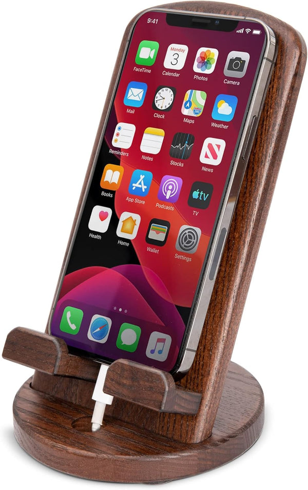 TESLYAR Wood Cell Phone Stand Elegant Phone Holder for Nightstand & Desk |