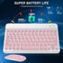 Rechargeable Bluetooth Keyboard and Mouse Combo, Ultra-Slim Wireless Set for Android, Windows, iPad, Pink