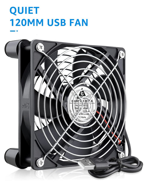 120mm 3 5V GDSTIME Router Fan Cooler with Speed Control, DC USB Powered Cooling Case Fan for Router Modem Receiver DVR