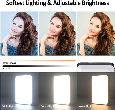 SHEGINEL Rechargeable Selfie Light & Phone Light Clip for iPhone - Phone LED Light with Adjustable Brightness, Perfect