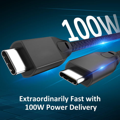 UseBean USB C to USB C Cable 100W 1.5FT 2Pack, USB C 3.2 Gen 2X2 20Gbps Data Cable 4K Video, Type-C PD Fast Charging Cord, for MacBook Pro, iPad Mini 6/ Pro, Galaxy S24+/S24 Ultra/S23, Switch by UseBean