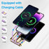 12000mAh Small Power Bank, Mini Portable Charger with Built-in 4 Cables, Smart LED Display for iPhone, Tablet