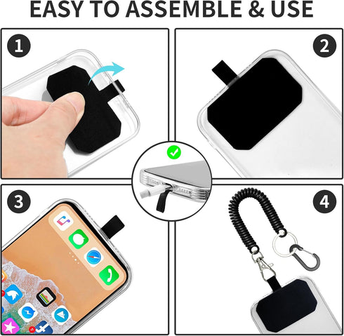 HOTEMIA Phone Tether Lanyard Anti Theft Strap with Carabiner - Anti-Drop Outdoor Accessory for Skiing, Hiking, Cycling