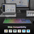 Atelus Large Print Backlit Keyboard, USB Wired Computer Keyboard, Full Size Keyboard with Rainbow Illuminated LED