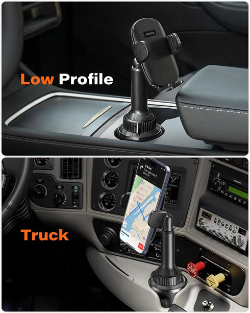 APPS2Car Universal Car Cup Phone Holder with Quick Extension Long Arm, 360 Degree Swivel for All Smartphones